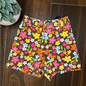Gymboree Girls Size 6 Colorful Floral High Waist Shorts